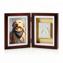 hot sale gift Dog or Cat Paw Print Pet Keepsake Photo Frame With Pet Clay Pawprint Imprint Kit